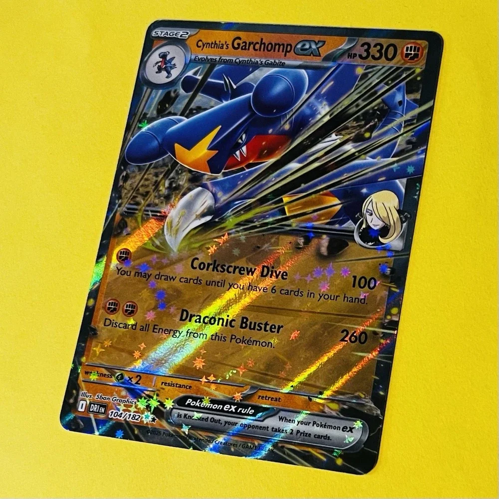 Cynthia's Garchomp ex 104/182 Double Rare Holo Pokémon TCG Destined Rivals 2025